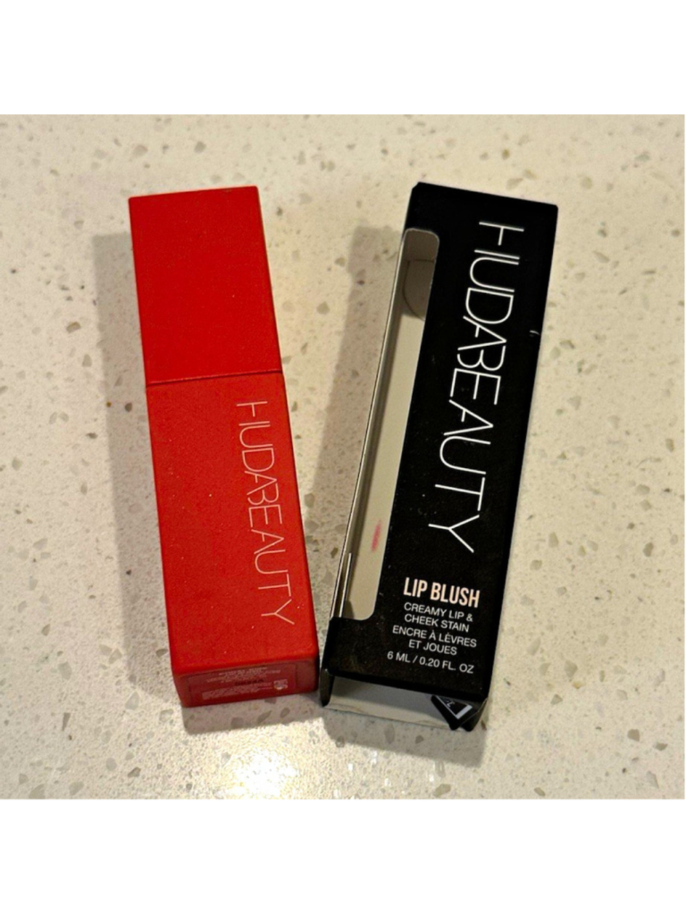 HUDA BEAUTY Lip Blush Creamy Lip Stain, Coral Shade 0.20 fl oz